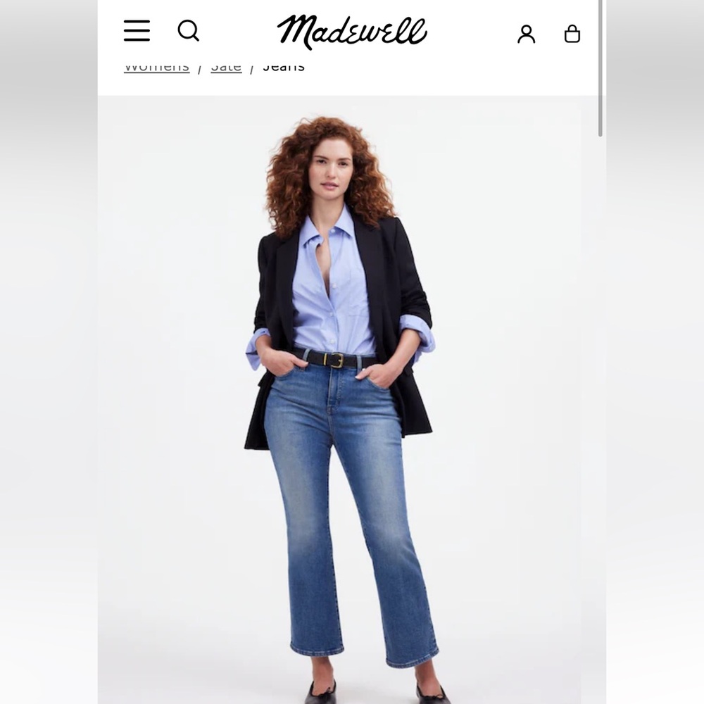 GUC Madewell Curvy Kick Out Crop Jeans